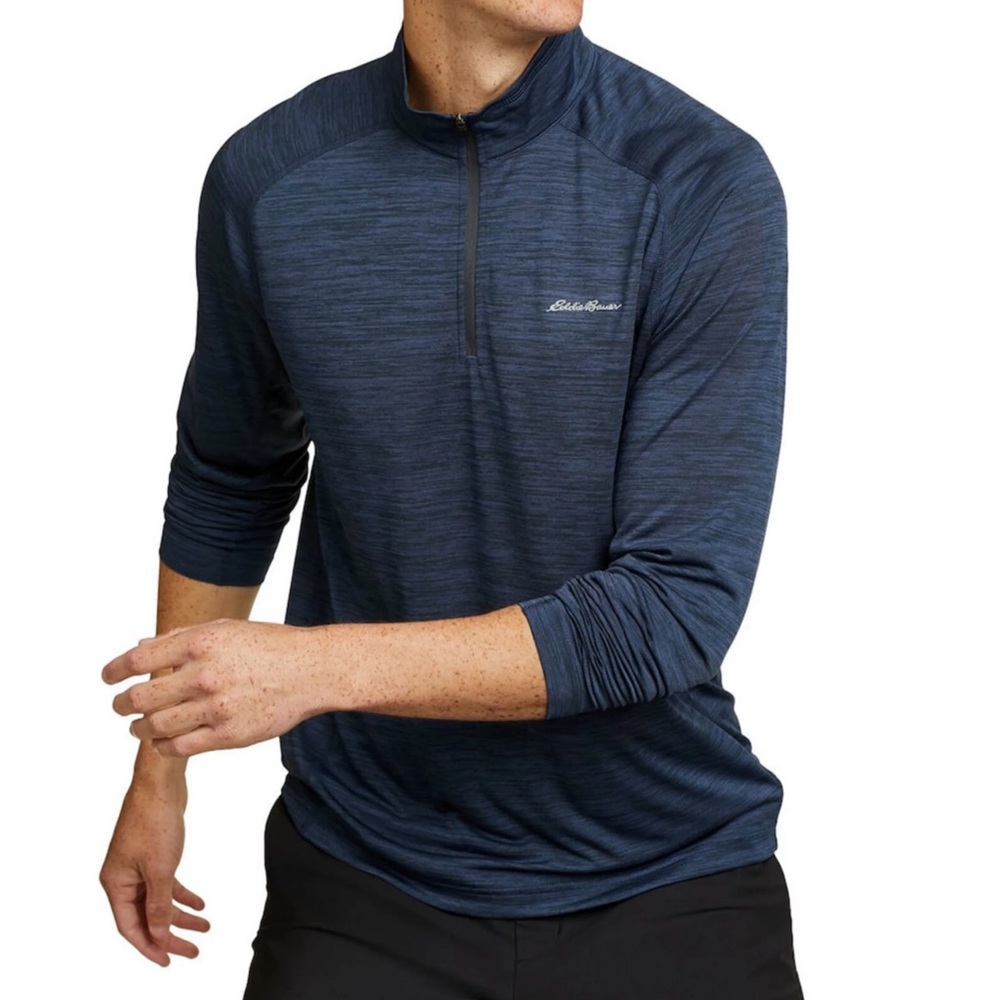 NWT Eddie Bauer Navy Freedry Performance Quarter-Zip